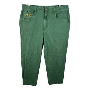Monet Skateboards Y2K Skate Jeans Green Size 34x30 Punk Skater Streetwear